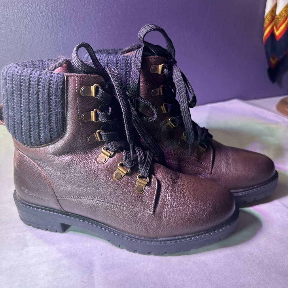 Cougar Brown Leather Combat Boots - Picture 6 of 16